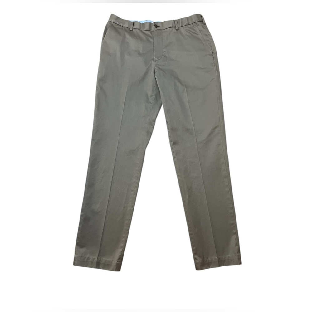 Brooks Brothers 346 Gray Dress Pants 36x34 Stretch Straight Flat Front Mens